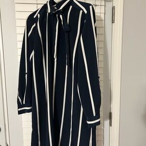 Tommy Hilfiger Navy and White Striped Dress M